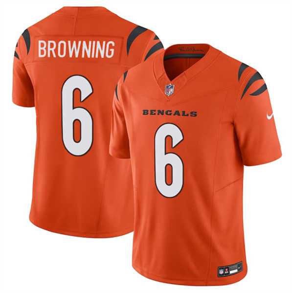 Men & Women & Youth Cincinnati Bengals #6 Jake Browning Orange 2023 F.U.S.E. Vapor Untouchable Limited Football Stitched Jersey